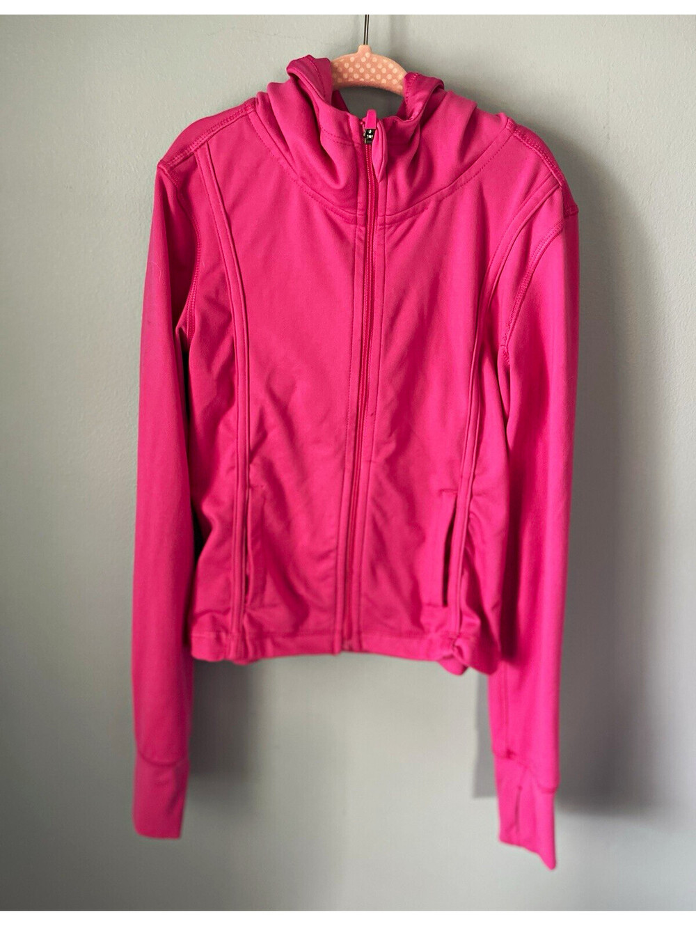 Yogalicious girls Pink Hooded Full Zip Athleisure Hoodie Jacket Pockets M